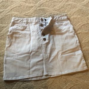 Button front jean skirt